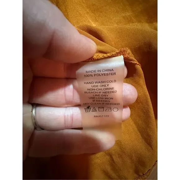 Vince Camuto Blouson-Sleeve Blouse burnt orange rust Sz S - Picture 10 of 10